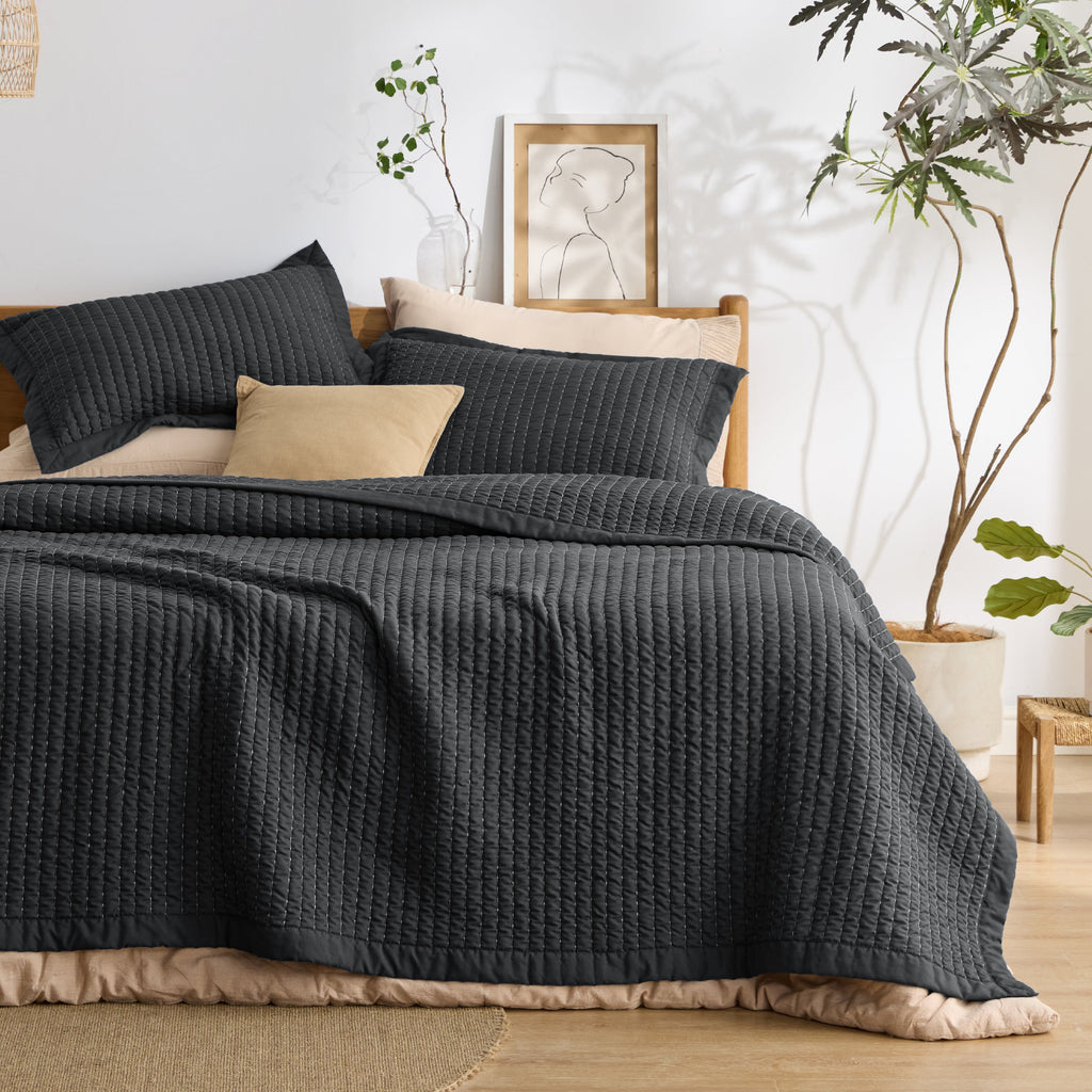 Cozy Throw Blanket, Corduroy Pattern Quilt Set, Breathable Construction for Living Rooms, Bedrooms and Everyday Lounging image 92
