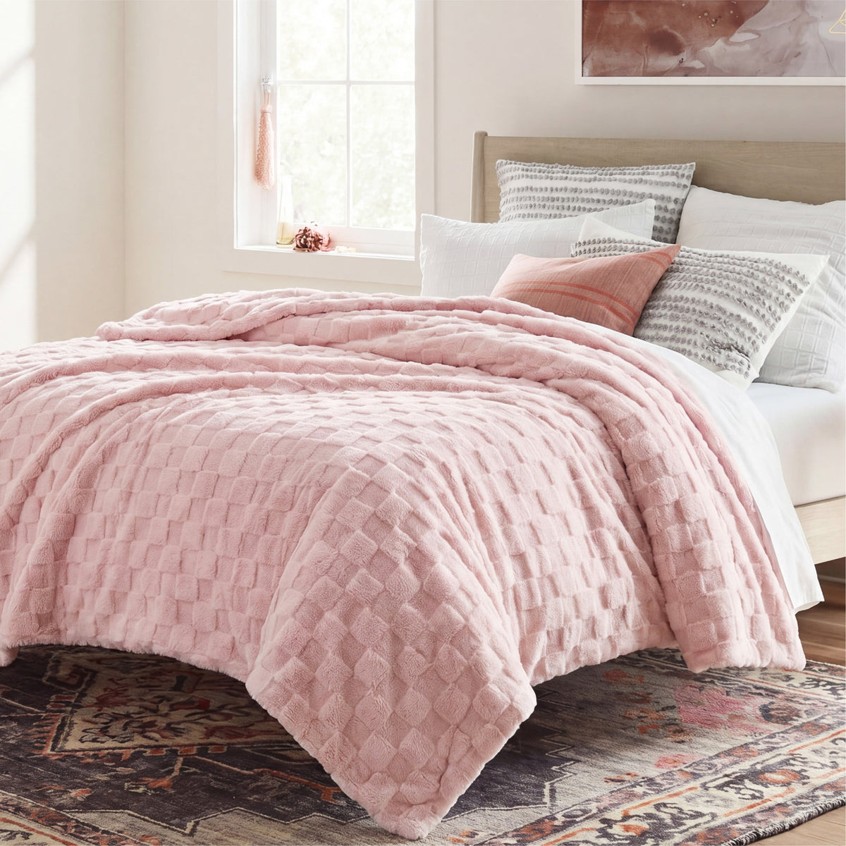 Cozy Throw Blanket, Jacquard Shaggy Sherpa for Living Rooms, Bedrooms and Everyday Lounging, 4 Sizes and 19 Colors image 92