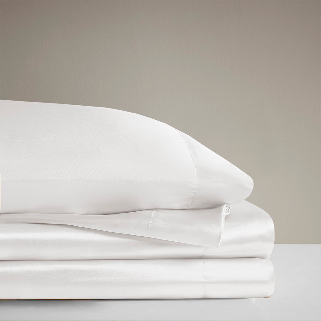 Bed Sheet Set, Satin for Master Bedrooms, Guest Beds and Daily Use, 6 Sizes and 12 Colors, Designed for Everyday Home Use image 92