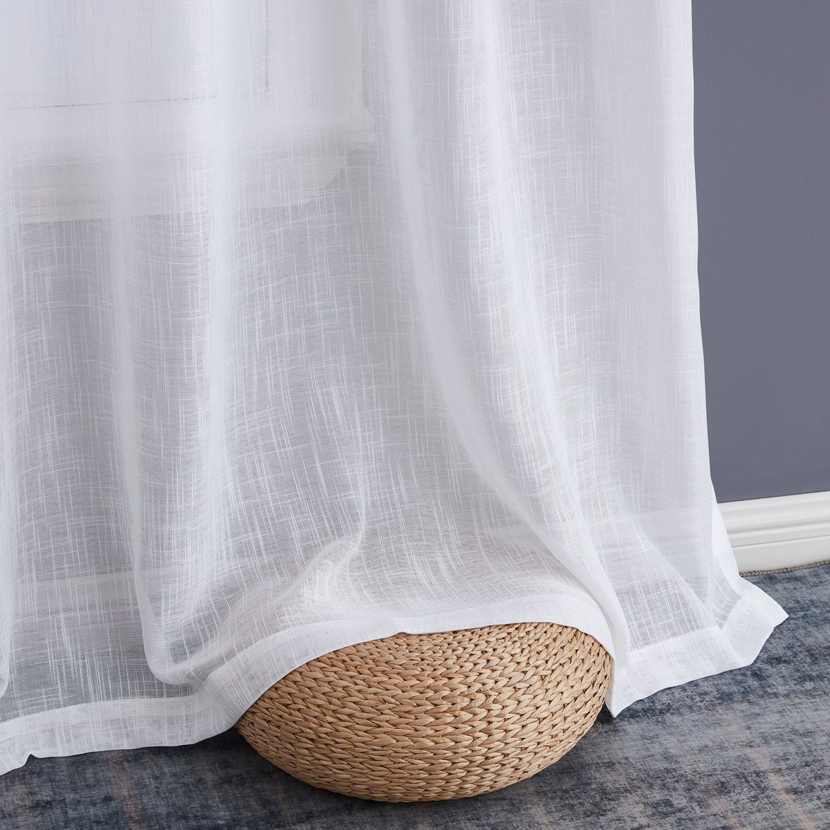 Window Curtain, Privacy Faux Linen Textured Semi Sheer Panels for Windows, Room Styling and Everyday Privacy, 7 Sizes and 14 Colors image 92