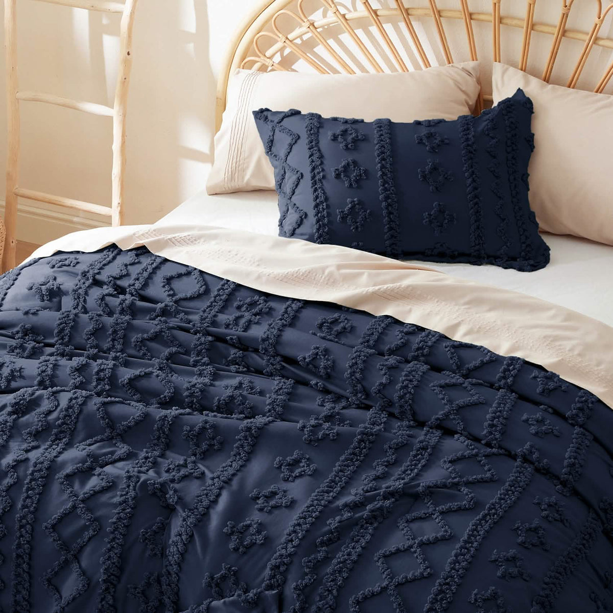 Bed Comforter, Boho Deluxe Embroidery Set, Breathable Construction, Machine-Washable Care for Everyday Bedding and Comfortable Sleep image 93