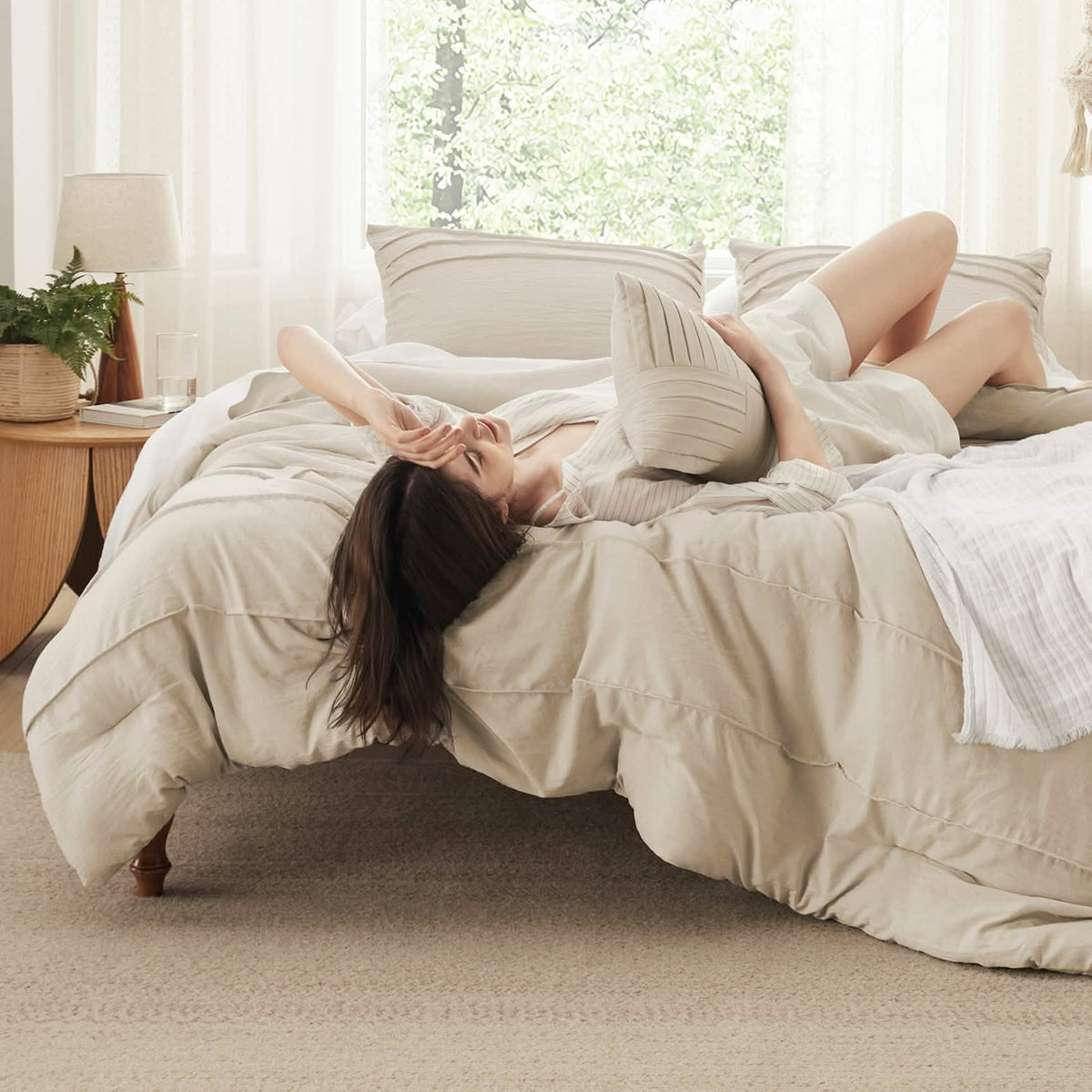 Bed Comforter, Pinch Pleat Set for Year-Round Bedroom Comfort and Restful Sleep, 5 Sizes and 19 Colors image 93