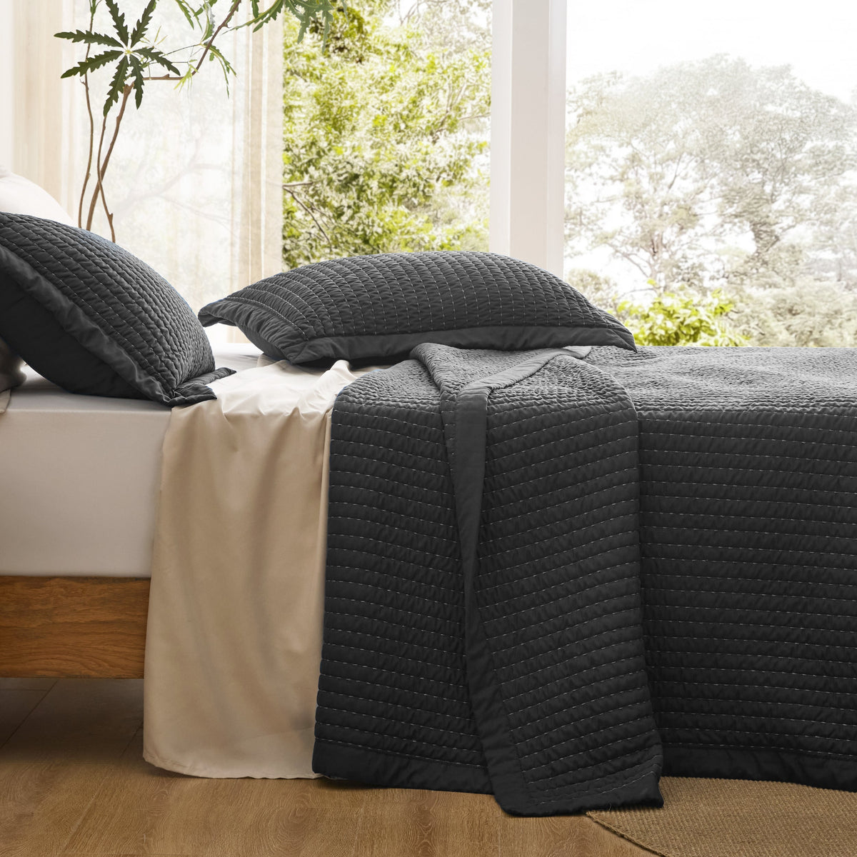 Cozy Throw Blanket, Corduroy Pattern Quilt Set, Breathable Construction for Living Rooms, Bedrooms and Everyday Lounging image 93