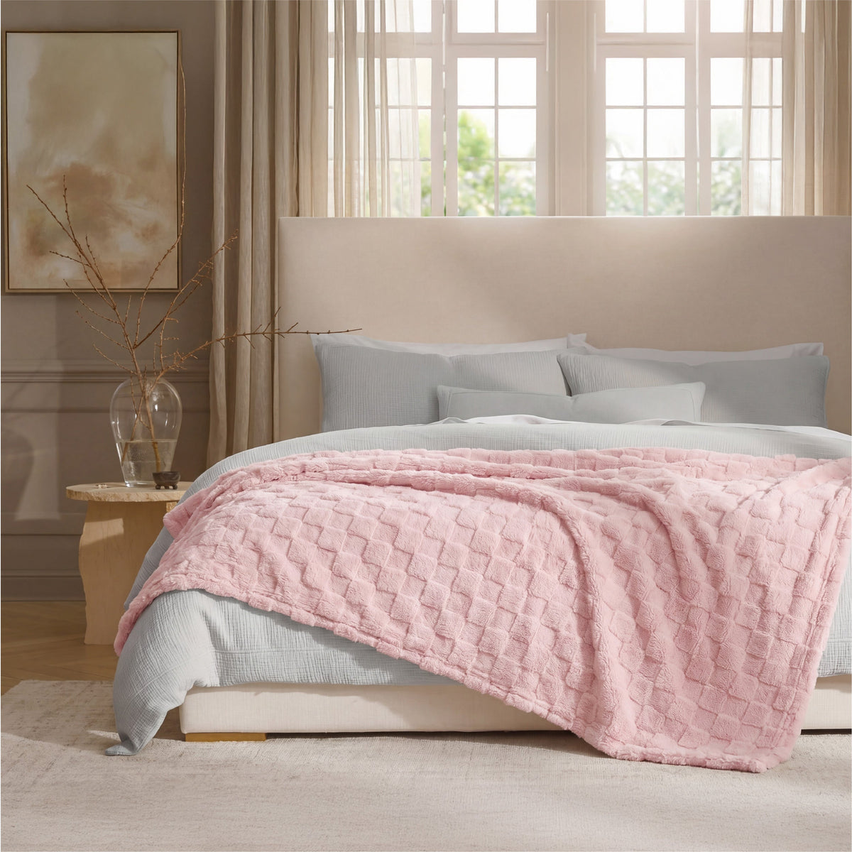 Cozy Throw Blanket, Jacquard Shaggy Sherpa for Living Rooms, Bedrooms and Everyday Lounging, 4 Sizes and 19 Colors image 93