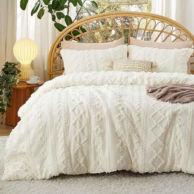Bed Comforter, Boho Deluxe Embroidery Set, Breathable Construction, Machine-Washable Care for Everyday Bedding and Comfortable Sleep image 94