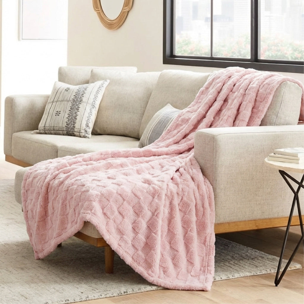 Cozy Throw Blanket, Jacquard Shaggy Sherpa for Living Rooms, Bedrooms and Everyday Lounging, 4 Sizes and 19 Colors image 94