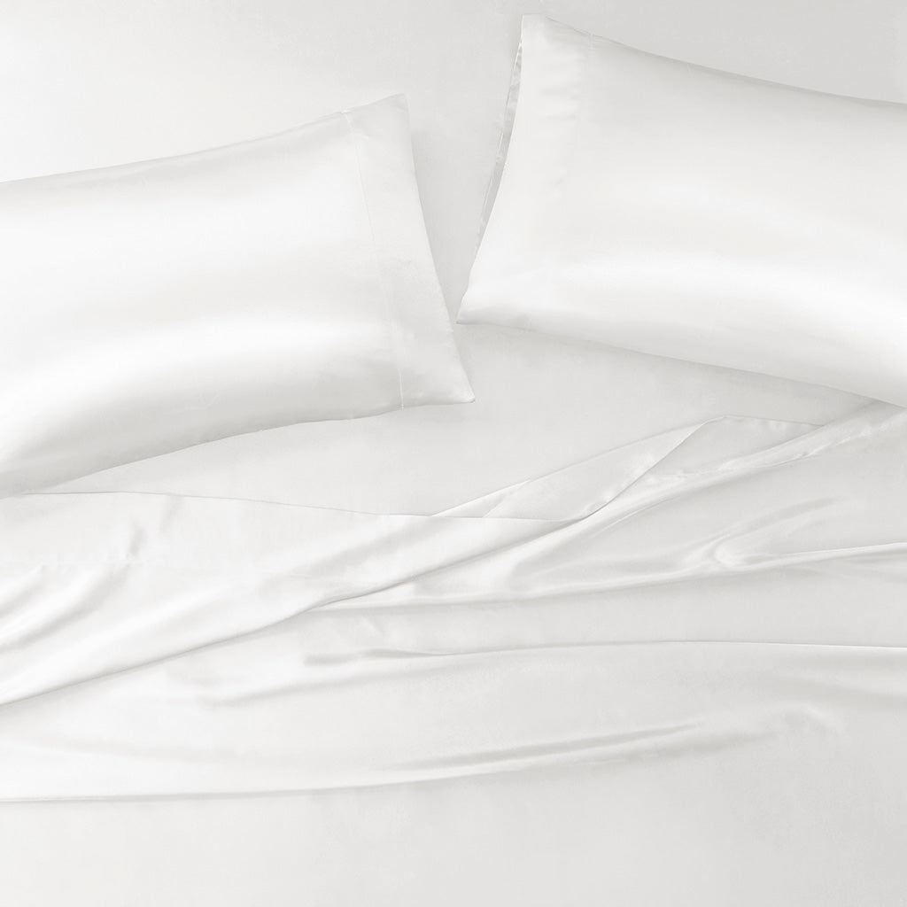 Bed Sheet Set, Satin for Master Bedrooms, Guest Beds and Daily Use, 6 Sizes and 12 Colors, Designed for Everyday Home Use image 94