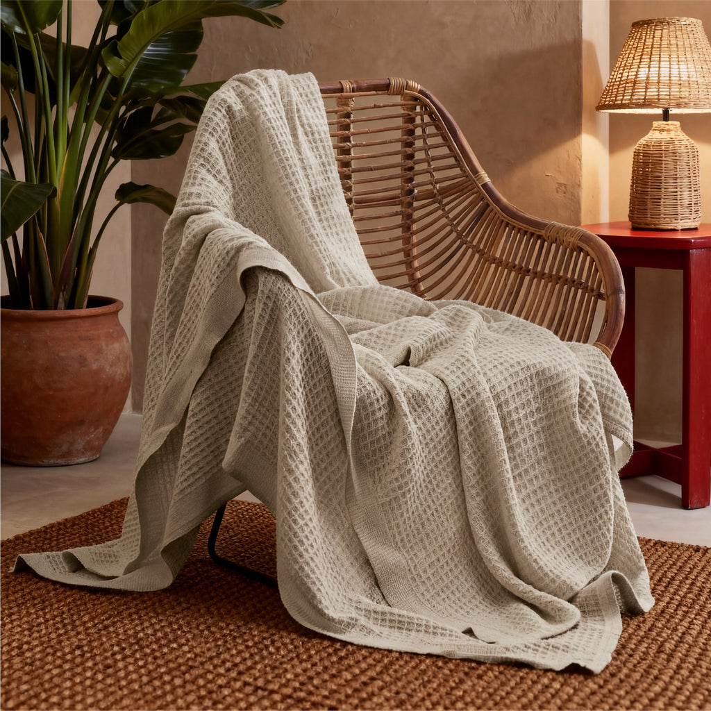 Cozy Throw Blanket, Cotton Waffle Weave, Lightweight Design, Breathable Construction for Living Rooms, Bedrooms and Everyday Lounging image 94
