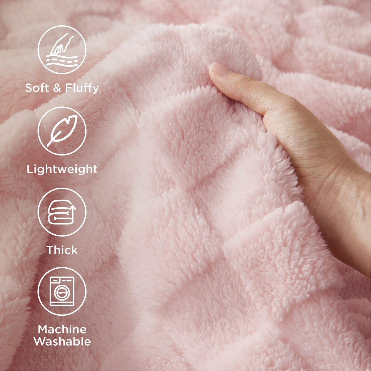 Cozy Throw Blanket, Jacquard Shaggy Sherpa for Living Rooms, Bedrooms and Everyday Lounging, 4 Sizes and 19 Colors image 95