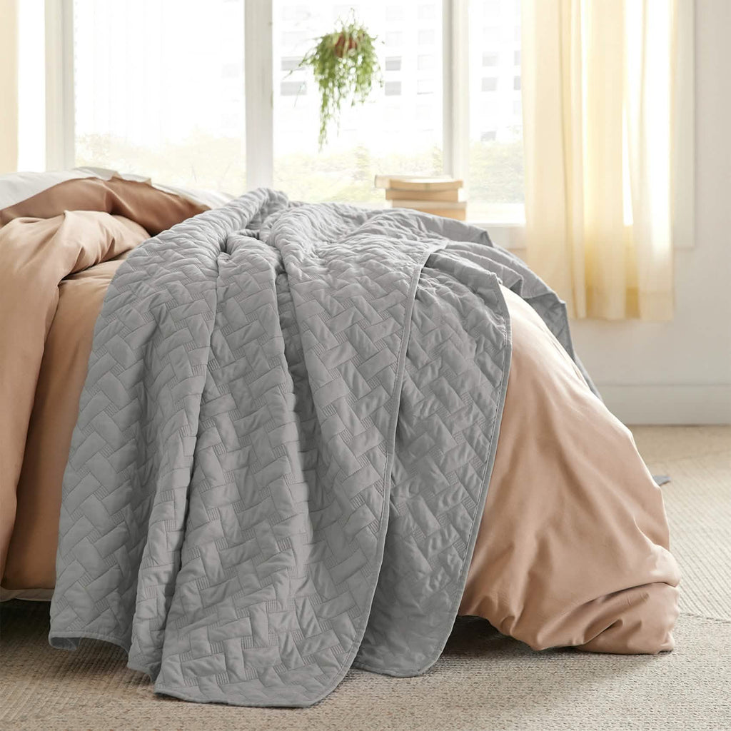 Cozy Throw Blanket, Basket weave Quilt Set, Lightweight Design for Living Rooms, Bedrooms and Everyday Lounging, 6 Sizes and 17 Colors image 95
