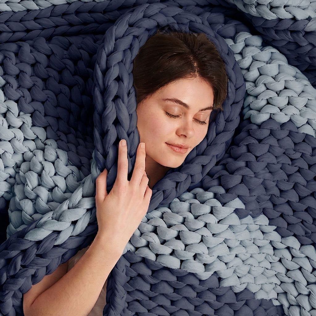 Cozy Throw Blanket, Cotton Weighted for Sofas, Beds and Relaxing at Home, 32 Color Options image 95