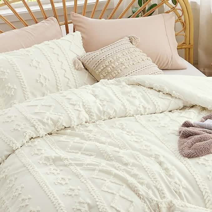 Bed Comforter, Boho Deluxe Embroidery Set, Breathable Construction, Machine-Washable Care for Everyday Bedding and Comfortable Sleep image 95