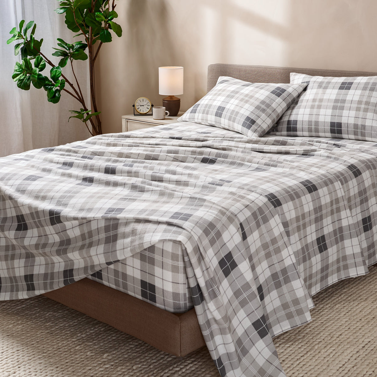 Bed Sheet Set, Cotton Flannel Prints for Master Bedrooms, Guest Beds and Daily Use, 7 Sizes and 30 Colors image 95