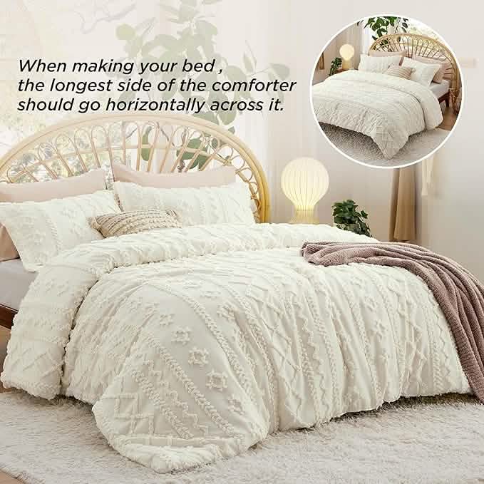 Bed Comforter, Boho Deluxe Embroidery Set, Breathable Construction, Machine-Washable Care for Everyday Bedding and Comfortable Sleep image 96