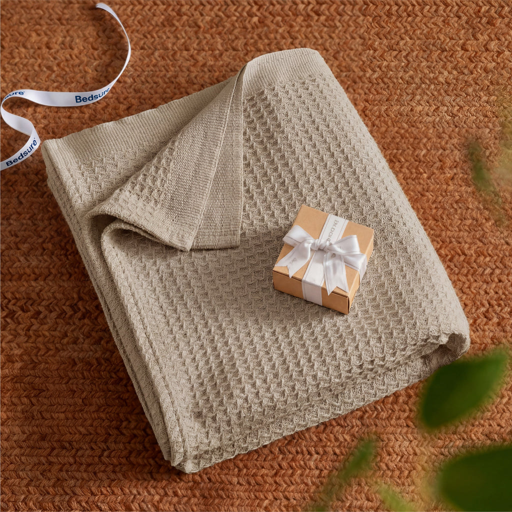Cozy Throw Blanket, Cotton Waffle Weave, Lightweight Design, Breathable Construction for Living Rooms, Bedrooms and Everyday Lounging image 96