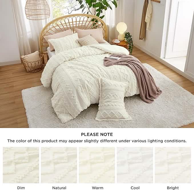 Bed Comforter, Boho Deluxe Embroidery Set, Breathable Construction, Machine-Washable Care for Everyday Bedding and Comfortable Sleep image 97