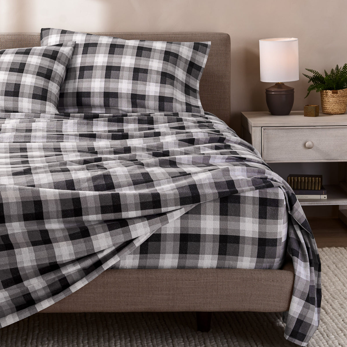 Bed Sheet Set, Cotton Flannel Prints for Master Bedrooms, Guest Beds and Daily Use, 7 Sizes and 30 Colors image 97