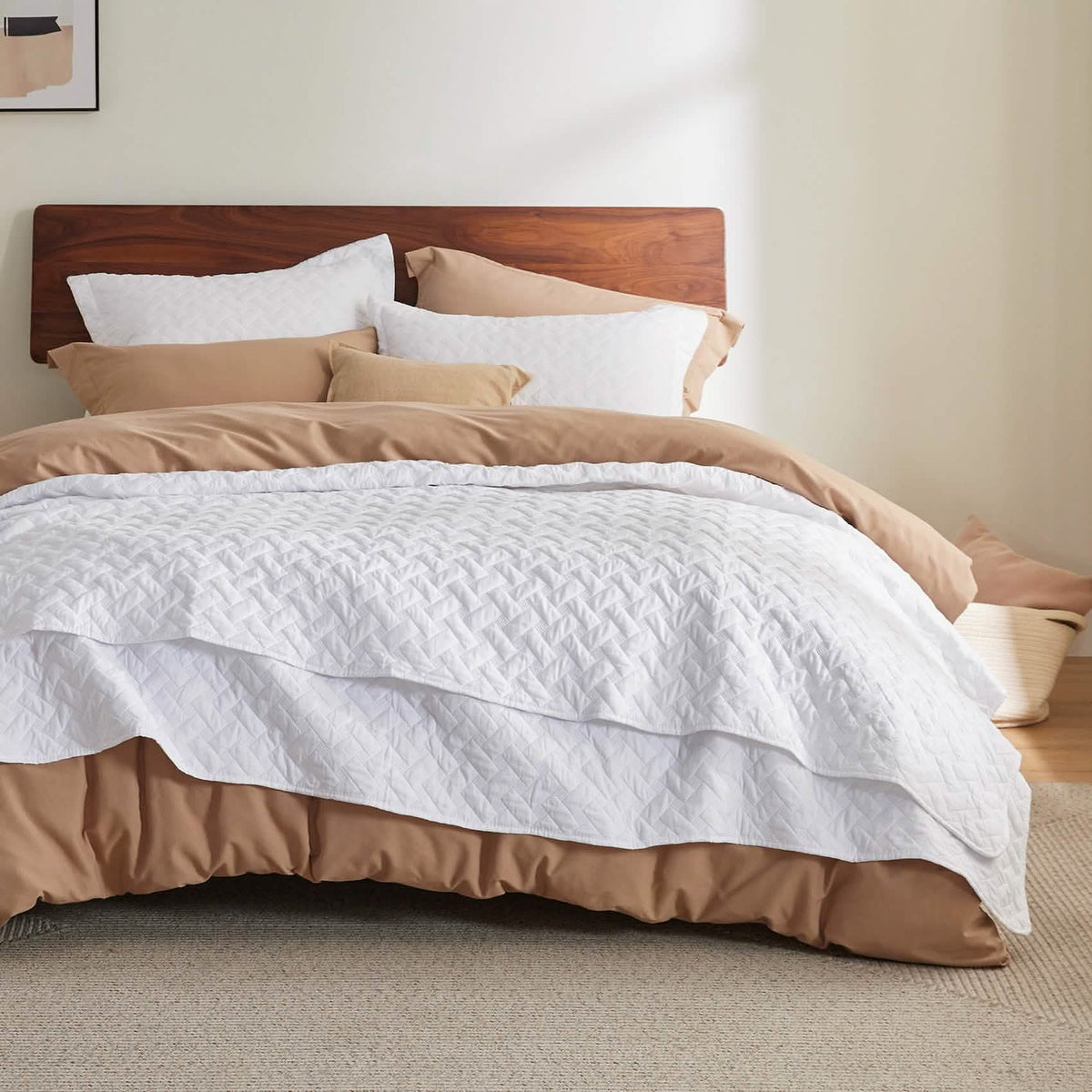 Cozy Throw Blanket, Basket weave Quilt Set, Lightweight Design for Living Rooms, Bedrooms and Everyday Lounging, 6 Sizes and 17 Colors image 97