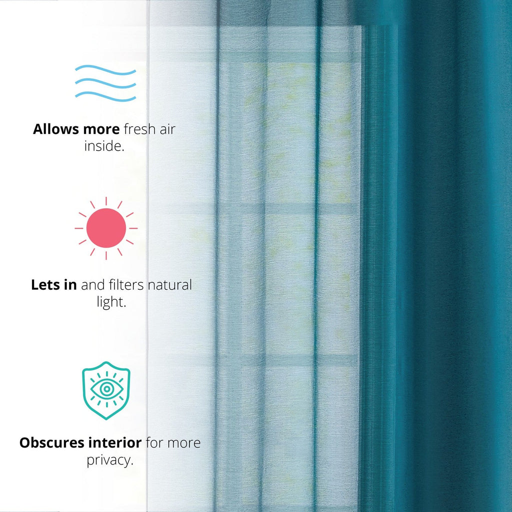 Window Curtain, Victoria Semi Sheer Grommet Panels for Windows, Room Styling and Everyday Privacy, 14 Sizes and 28 Colors image 97