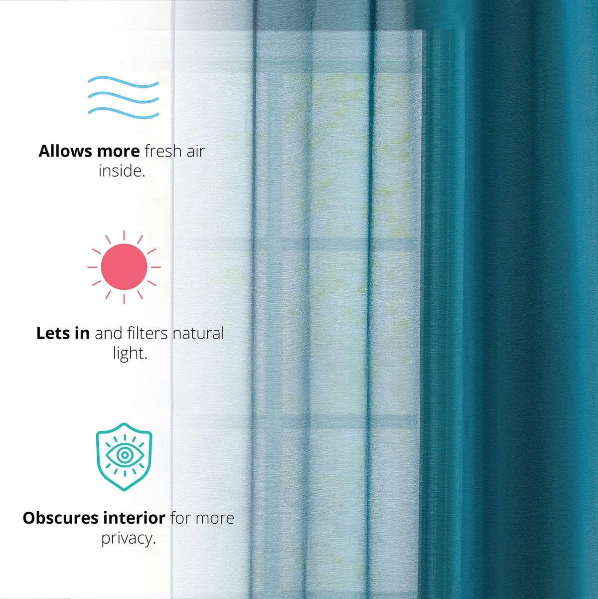Window Curtain, Victoria Semi Sheer Grommet Panels for Windows, Room Styling and Everyday Privacy, 14 Sizes and 28 Colors image 97