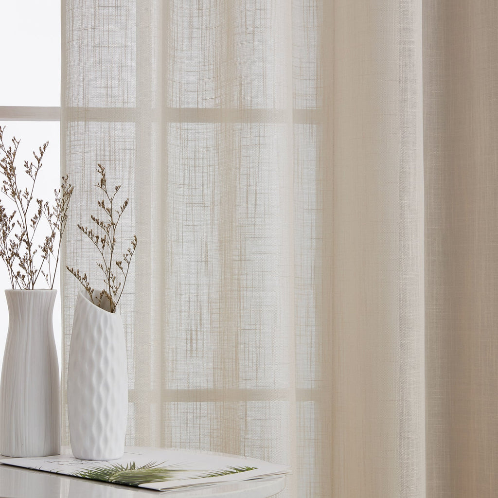 Window Curtain, Privacy Faux Linen Textured Semi Sheer Panels for Windows, Room Styling and Everyday Privacy, 7 Sizes and 14 Colors image 98