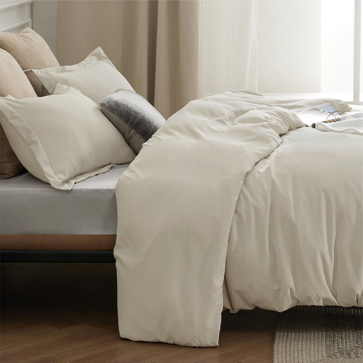 Duvet Cover Set, Brushed Microfiber for Guest Rooms and Everyday Bedroom Styling, 9 Sizes and 36 Colors image 98