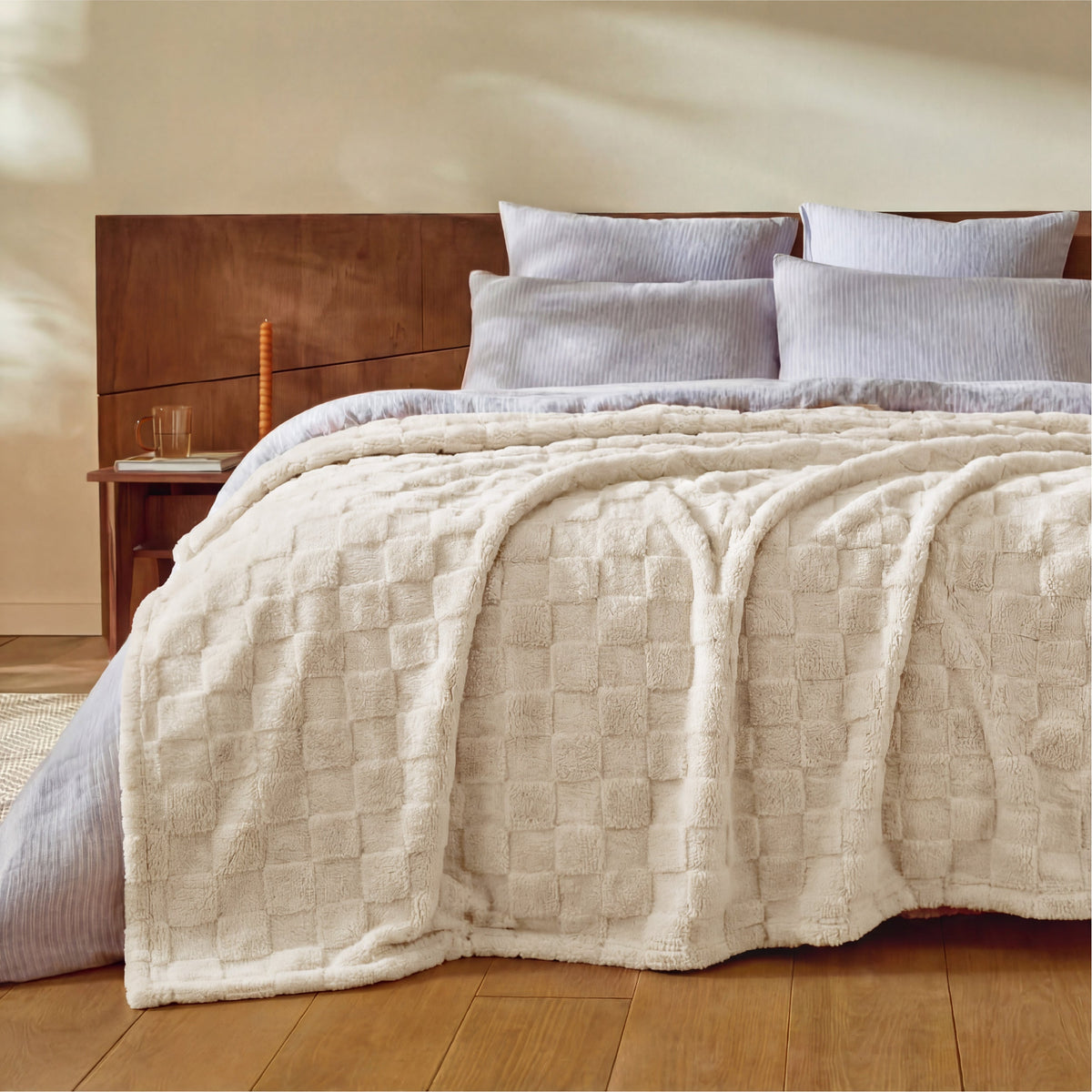 Cozy Throw Blanket, Jacquard Shaggy Sherpa for Living Rooms, Bedrooms and Everyday Lounging, 4 Sizes and 19 Colors image 98