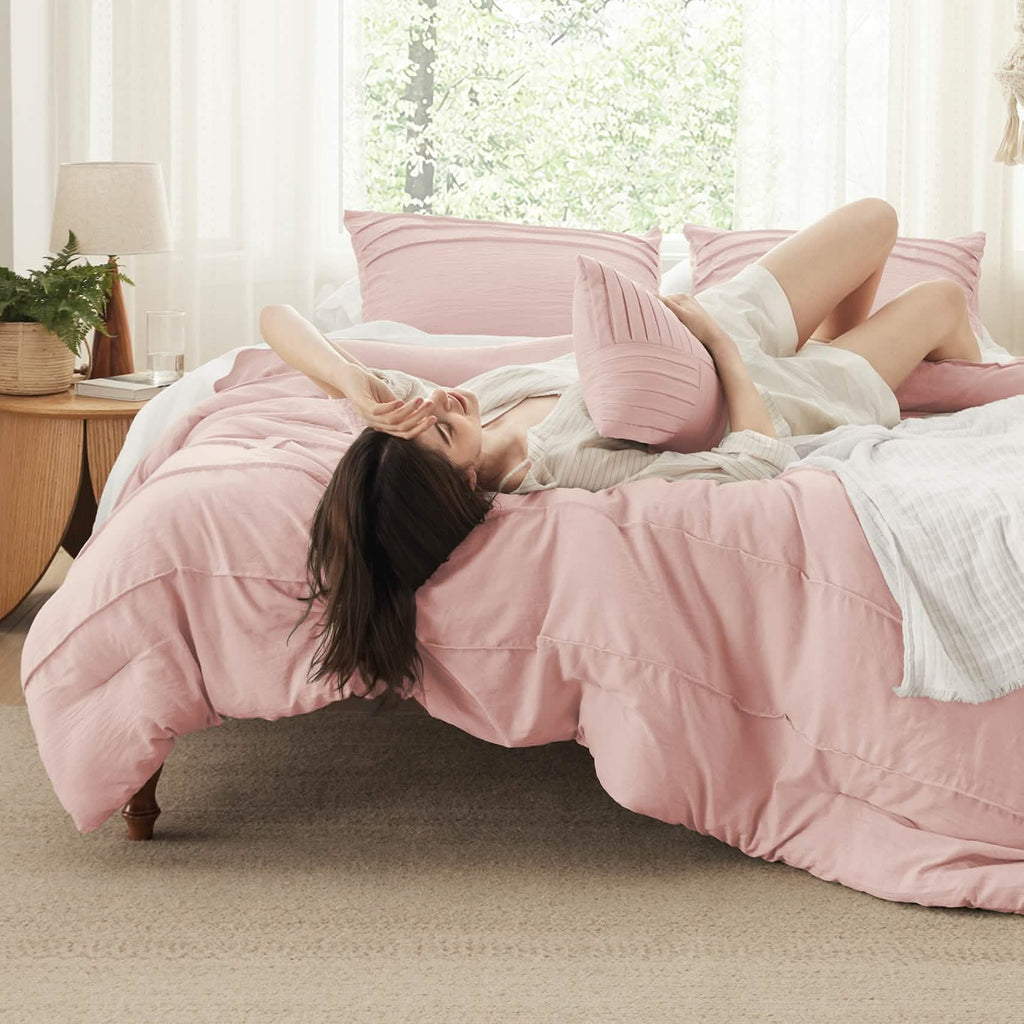 Bed Comforter, Pinch Pleat Set for Year-Round Bedroom Comfort and Restful Sleep, 5 Sizes and 19 Colors image 99