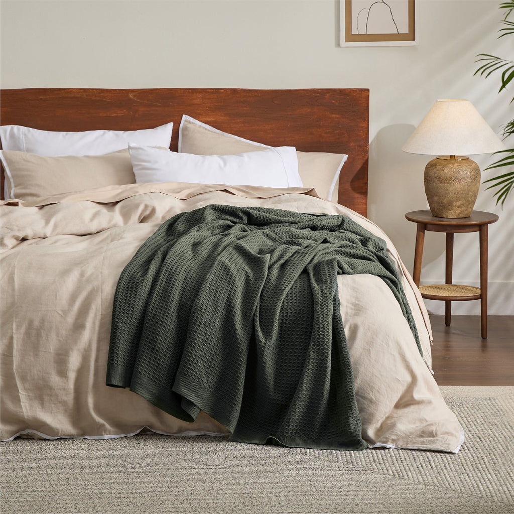 Cozy Throw Blanket, Cotton Waffle Weave, Lightweight Design, Breathable Construction for Living Rooms, Bedrooms and Everyday Lounging image 99