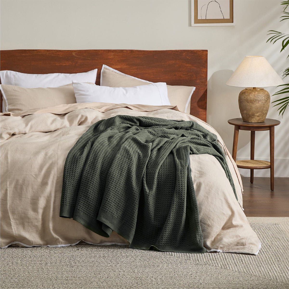 Cozy Throw Blanket, Cotton Waffle Weave, Lightweight Design, Breathable Construction for Living Rooms, Bedrooms and Everyday Lounging image 99