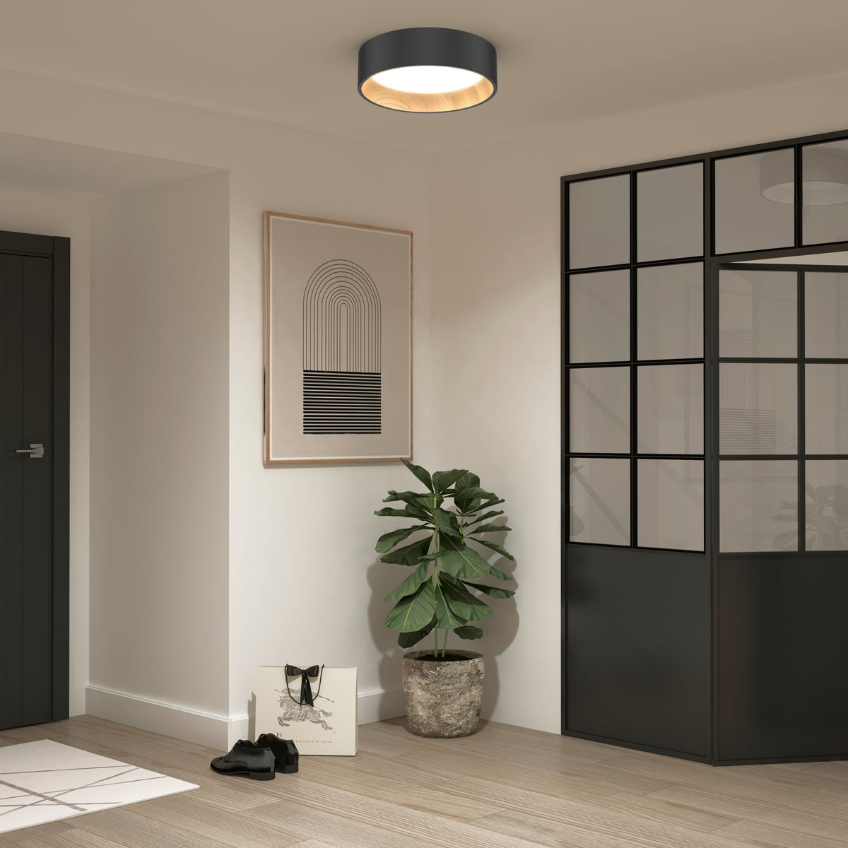 LED Flush Mount Ceiling Light, 13 Inches, 1100 Lumens and 3 Color Temperature Settings for Bedrooms, Hallways and Kitchens image 11