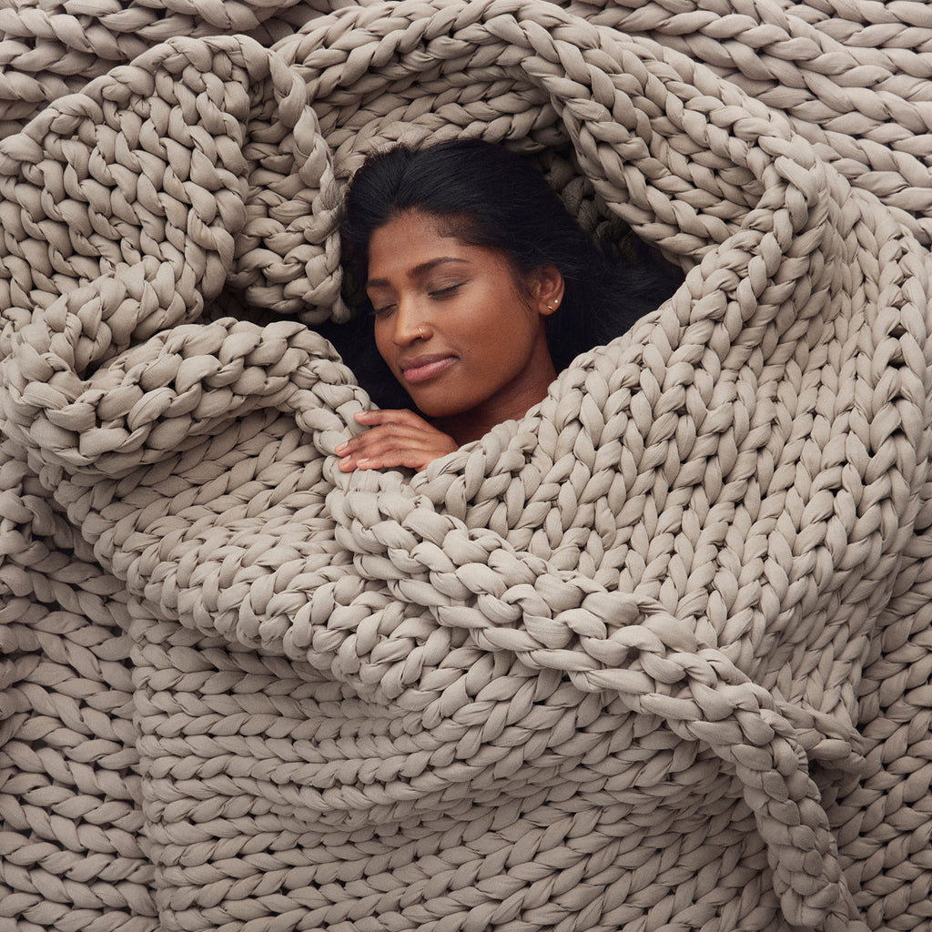 Cozy Throw Blanket, Cotton Weighted for Sofas, Beds and Relaxing at Home, 32 Color Options image 100