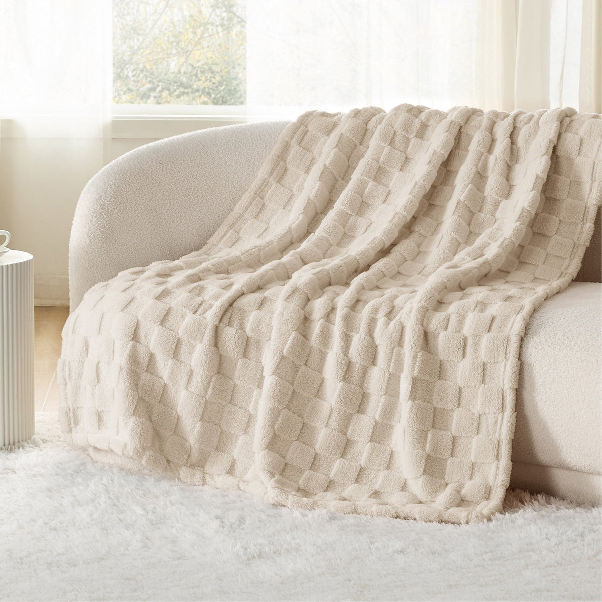Cozy Throw Blanket, Jacquard Shaggy Sherpa for Living Rooms, Bedrooms and Everyday Lounging, 4 Sizes and 19 Colors image 100