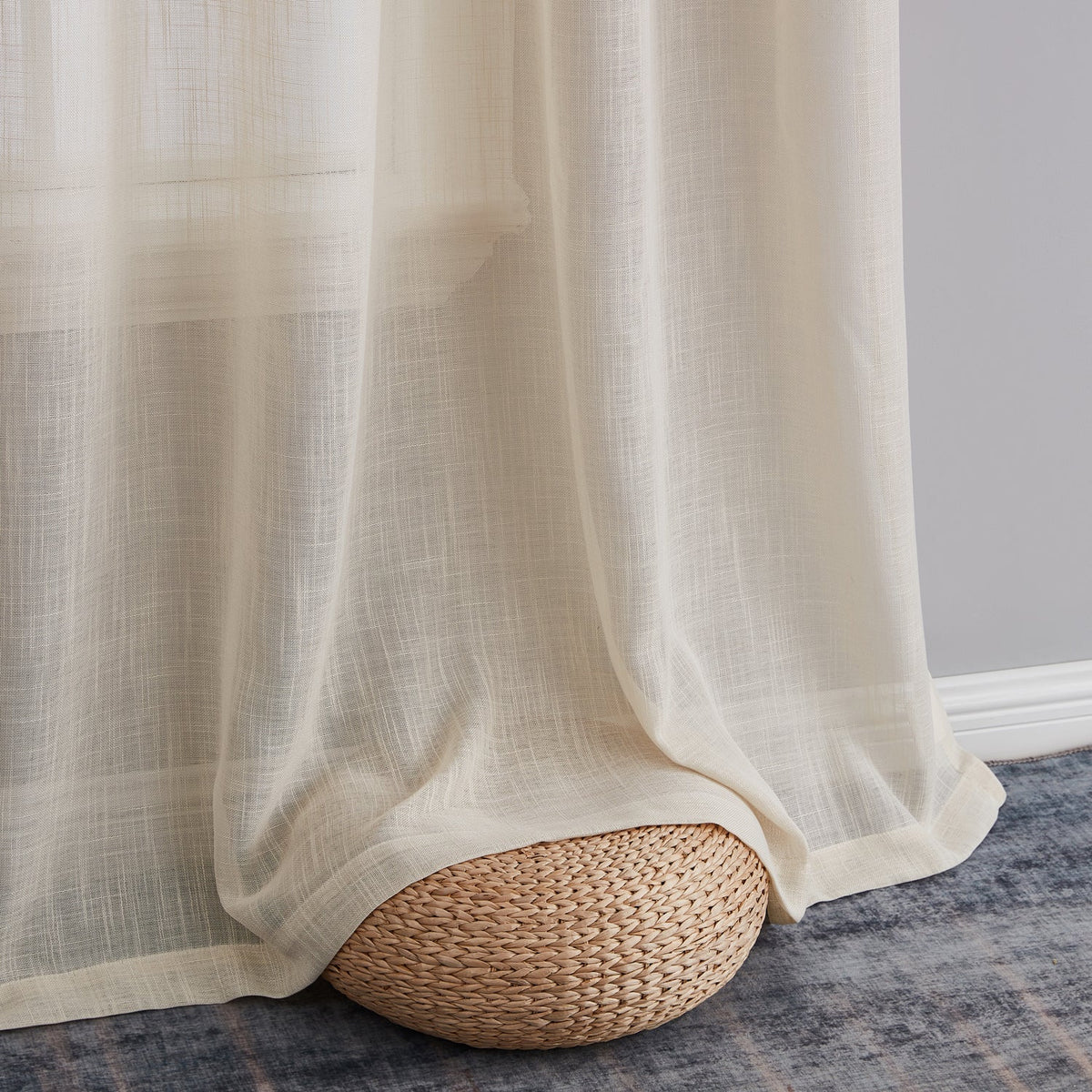 Window Curtain, Privacy Faux Linen Textured Semi Sheer Panels for Windows, Room Styling and Everyday Privacy, 7 Sizes and 14 Colors image 100