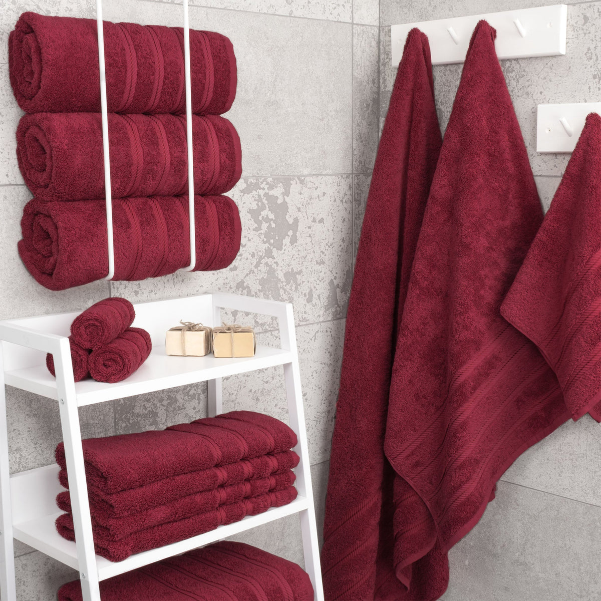 Bath Towel Set, 100% Cotton Turkish Towels for Bathroom, 4 for Home Bathrooms and Everyday Care, 21 Color Options image 101