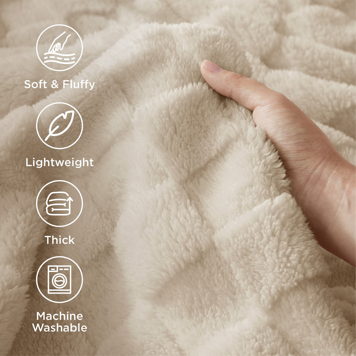 Cozy Throw Blanket, Jacquard Shaggy Sherpa for Living Rooms, Bedrooms and Everyday Lounging, 4 Sizes and 19 Colors image 101