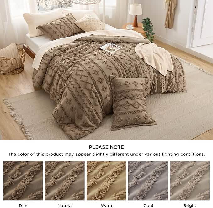 Bed Comforter, Boho Deluxe Embroidery Set, Breathable Construction, Machine-Washable Care for Everyday Bedding and Comfortable Sleep image 101