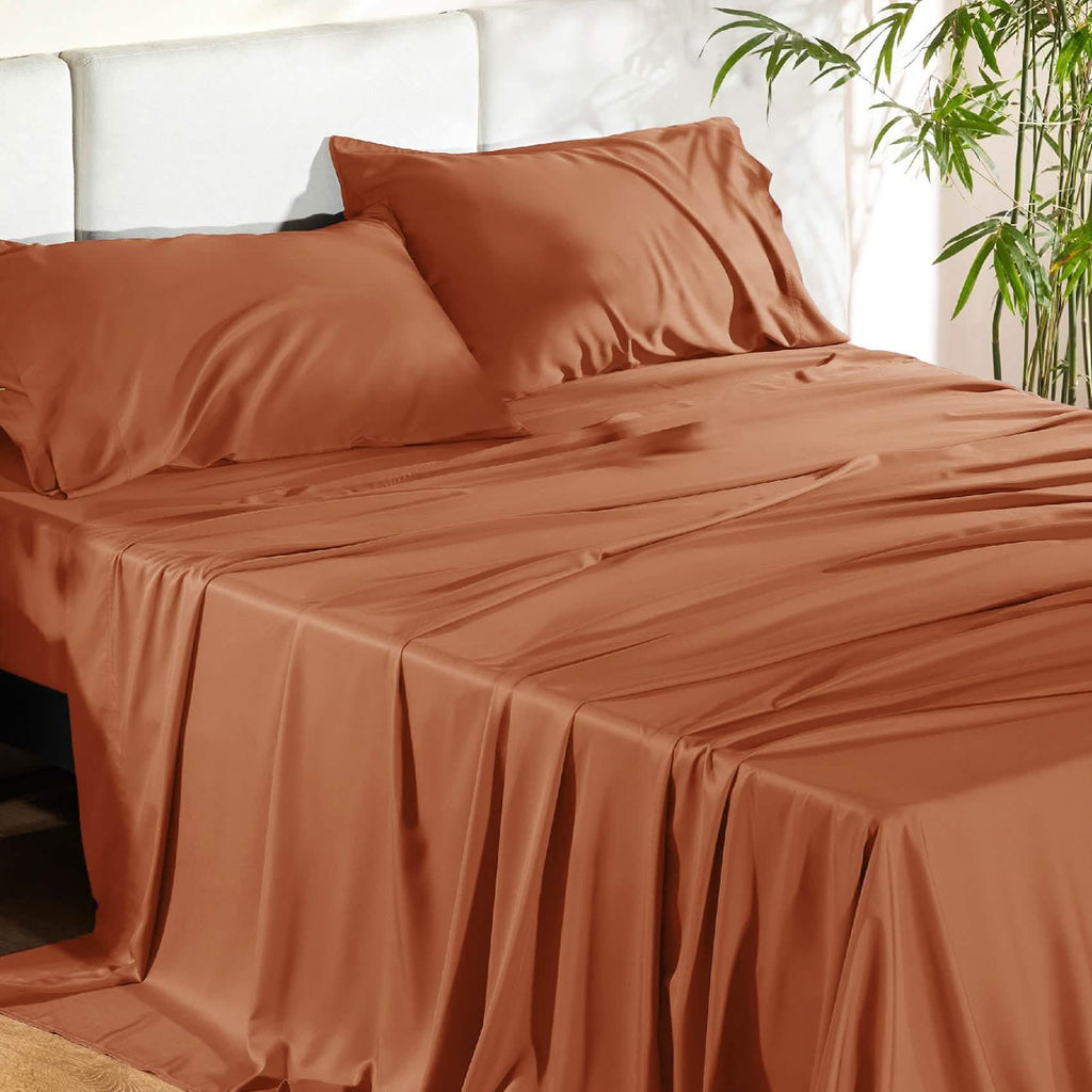 Bed Sheet Set, Rayon Derived from Bamboo, Cooling Comfort, Breathable Construction for Everyday Bedroom Comfort and Guest Rooms image 101