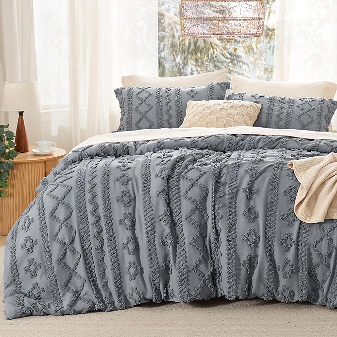 Bed Comforter, Boho Deluxe Embroidery Set, Breathable Construction, Machine-Washable Care for Everyday Bedding and Comfortable Sleep image 102