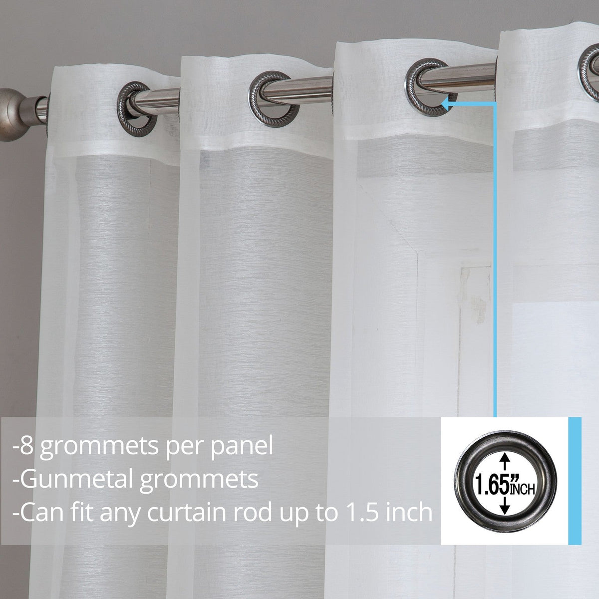 Window Curtain, Victoria Semi Sheer Grommet Panels for Windows, Room Styling and Everyday Privacy, 14 Sizes and 28 Colors image 102