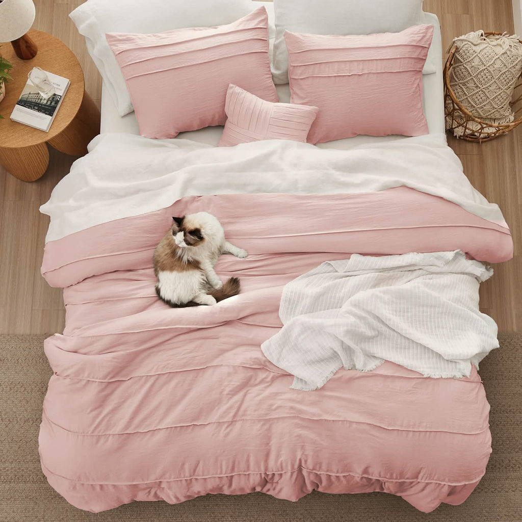 Bed Comforter, Pinch Pleat Set for Year-Round Bedroom Comfort and Restful Sleep, 5 Sizes and 19 Colors image 102