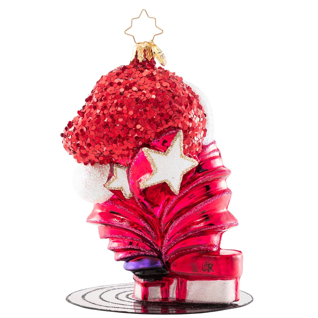 Holiday Figure Ornament, Singer Design with a Santa Hat and Signature Sunglasses for Christmas Displays and Seasonal Decorating image 2