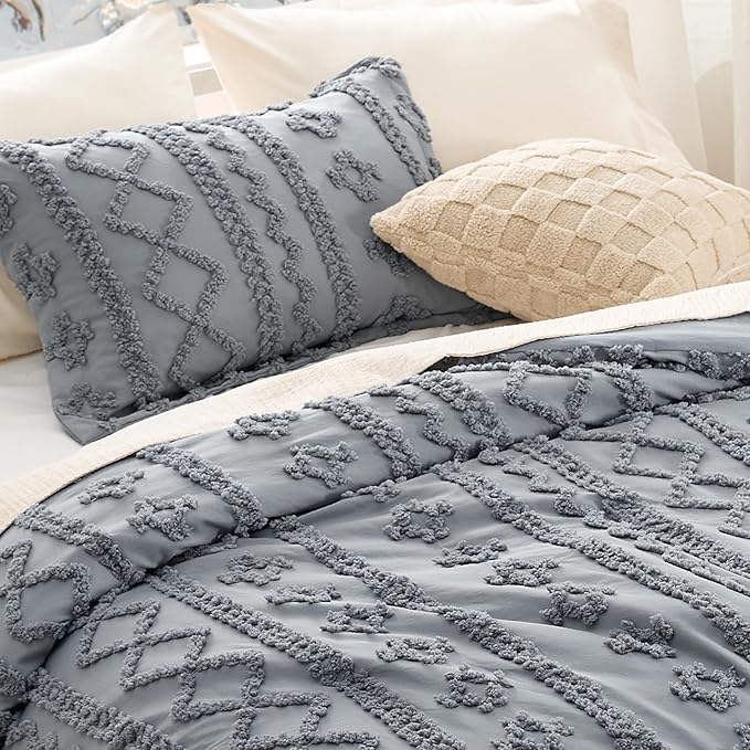 Bed Comforter, Boho Deluxe Embroidery Set, Breathable Construction, Machine-Washable Care for Everyday Bedding and Comfortable Sleep image 103