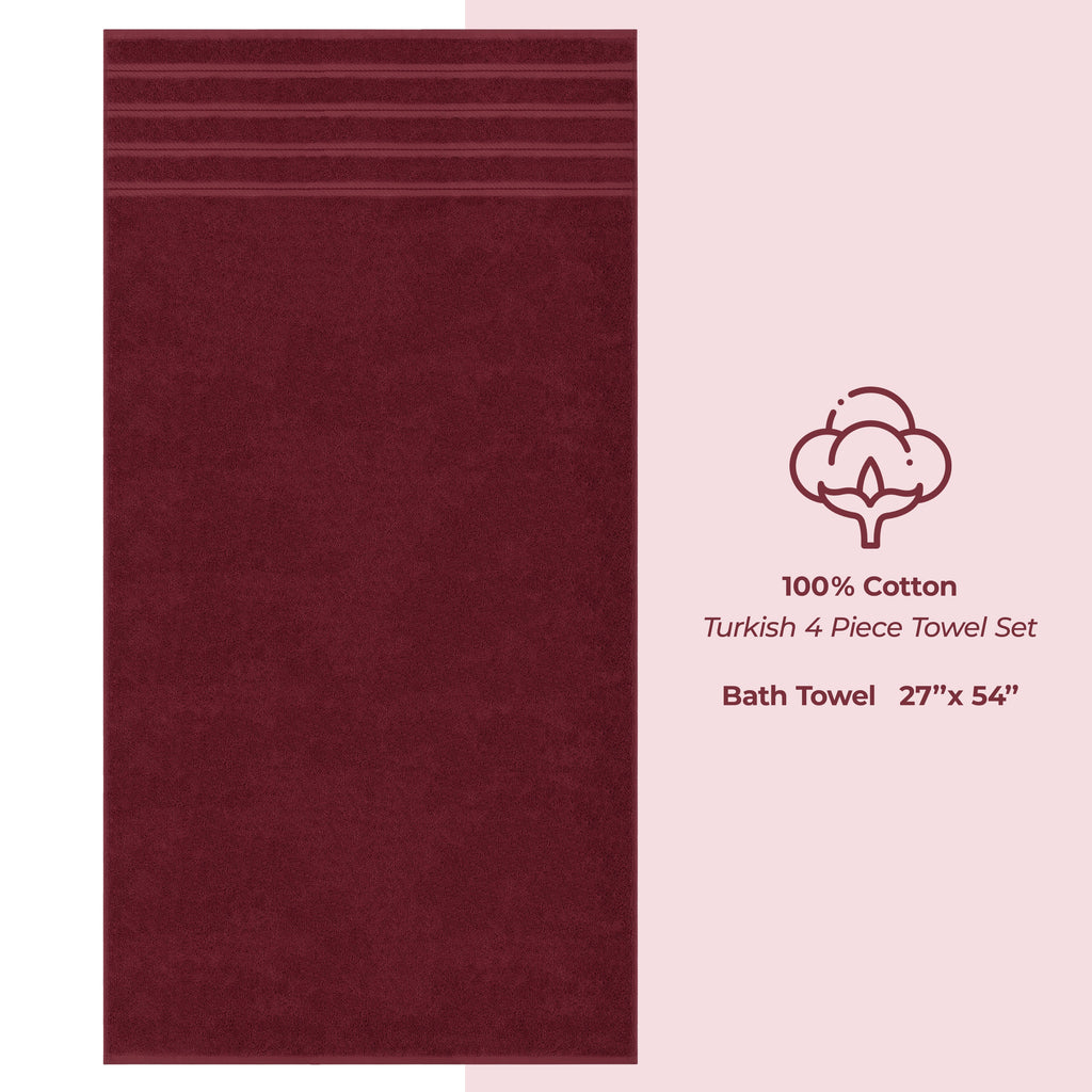 Bath Towel Set, 100% Cotton Turkish Towels for Bathroom, 4 for Home Bathrooms and Everyday Care, 21 Color Options image 103