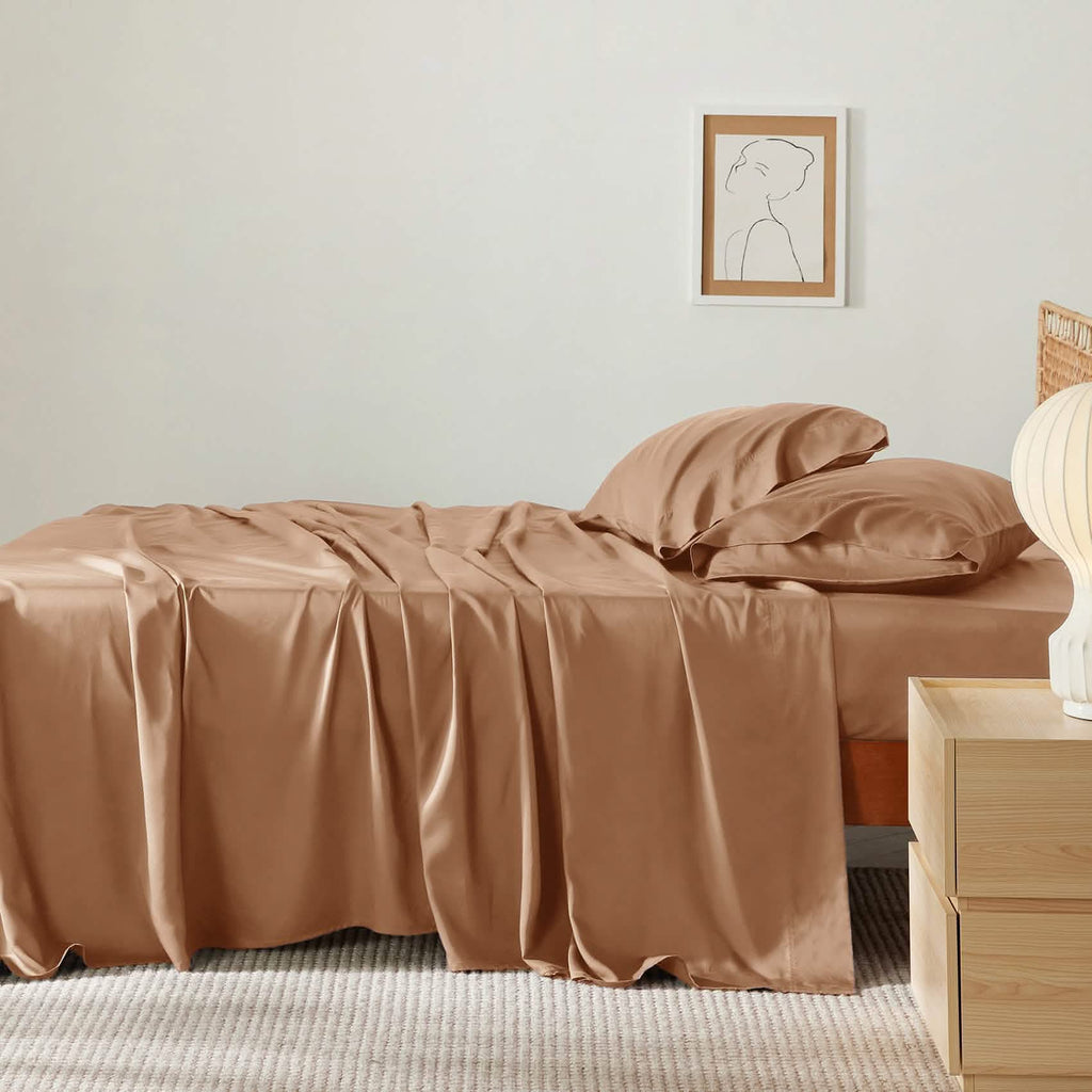 Bed Sheet Set, Rayon Derived from Bamboo, Cooling Comfort, Breathable Construction for Everyday Bedroom Comfort and Guest Rooms image 104