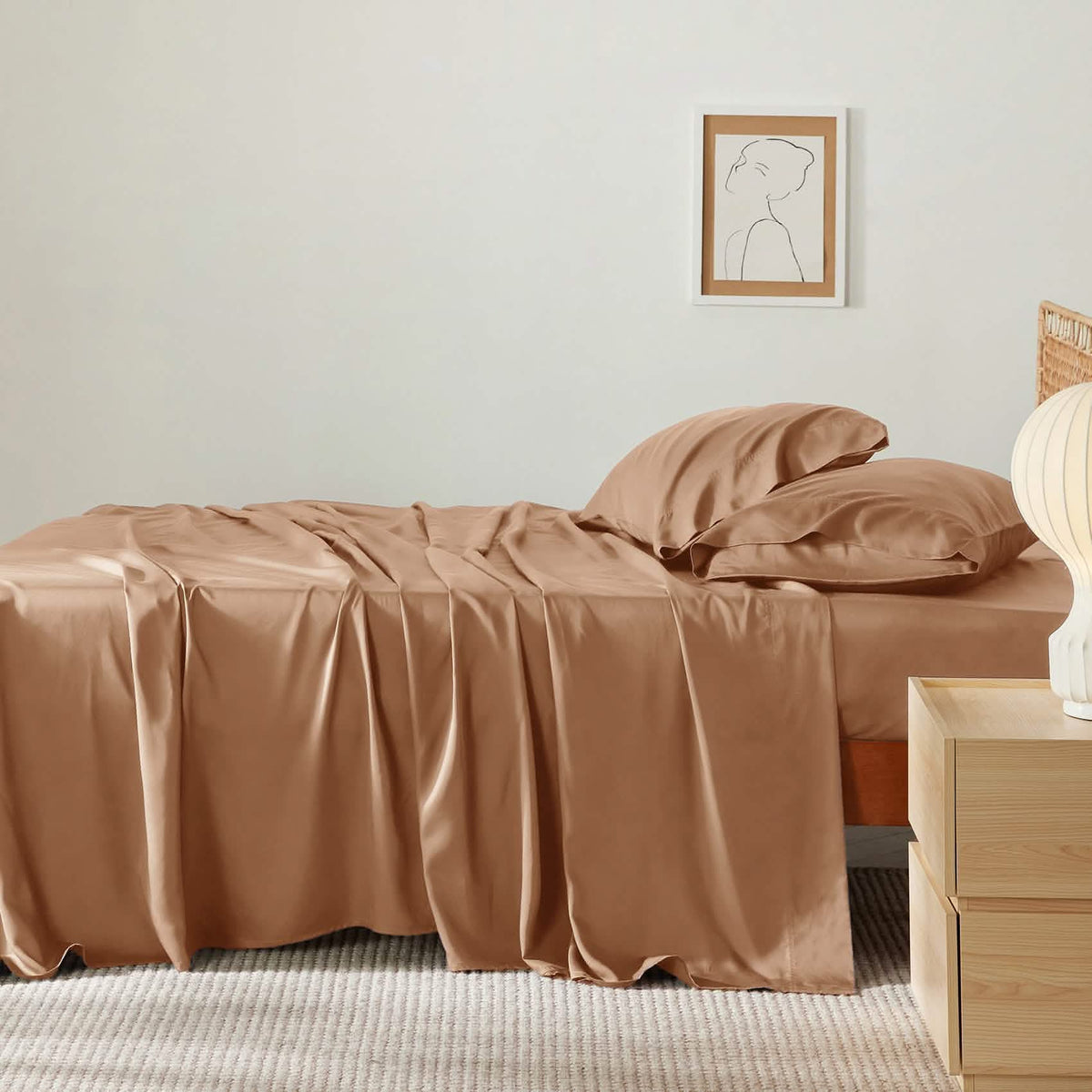 Bed Sheet Set, Rayon Derived from Bamboo, Cooling Comfort, Breathable Construction for Everyday Bedroom Comfort and Guest Rooms image 104