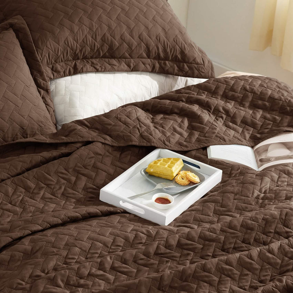 Cozy Throw Blanket, Basket weave Quilt Set, Lightweight Design for Living Rooms, Bedrooms and Everyday Lounging, 6 Sizes and 17 Colors image 104