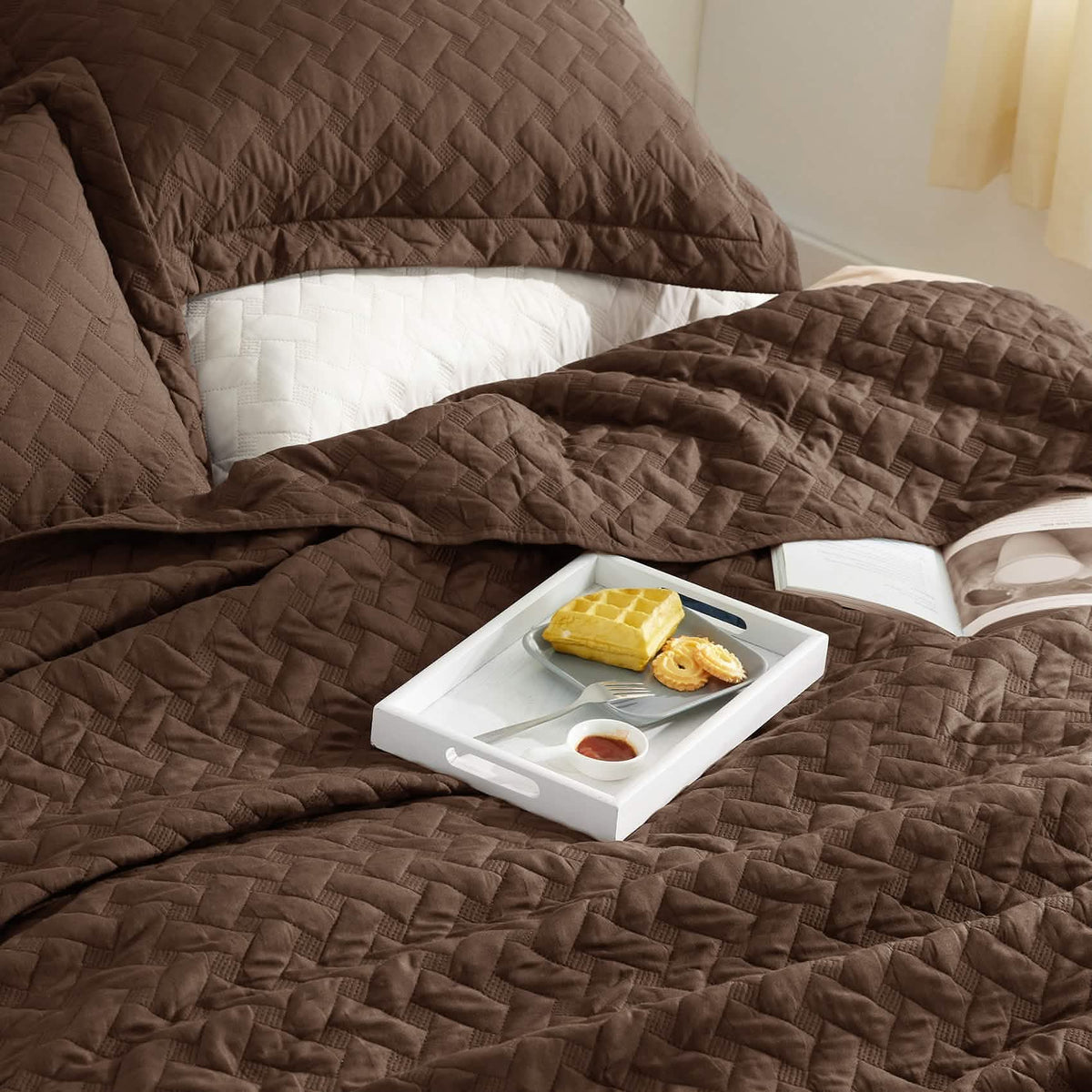 Cozy Throw Blanket, Basket weave Quilt Set, Lightweight Design for Living Rooms, Bedrooms and Everyday Lounging, 6 Sizes and 17 Colors image 104