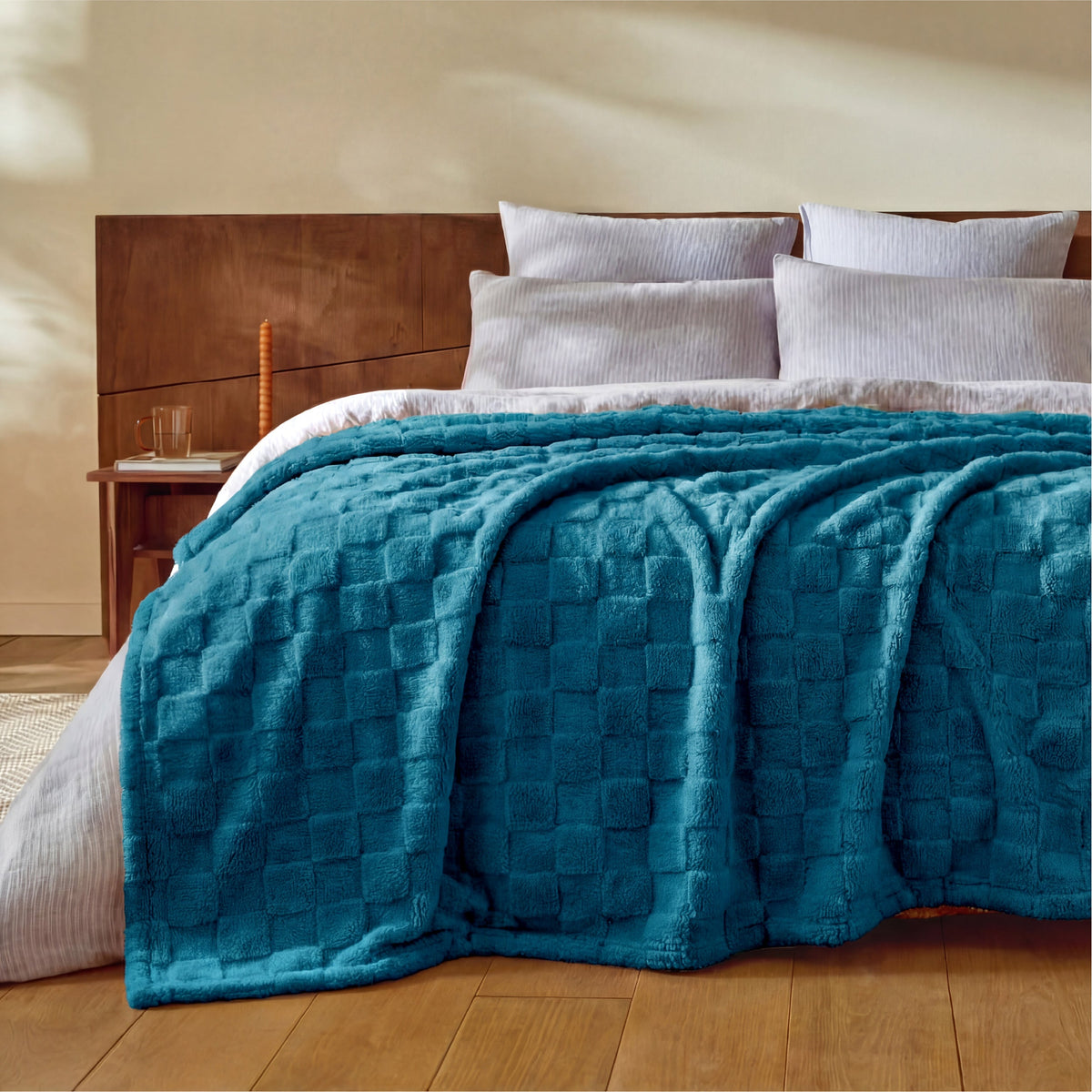 Cozy Throw Blanket, Jacquard Shaggy Sherpa for Living Rooms, Bedrooms and Everyday Lounging, 4 Sizes and 19 Colors image 104