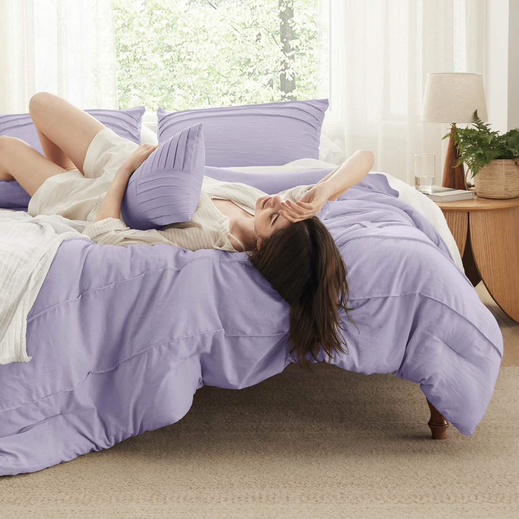 Bed Comforter, Pinch Pleat Set for Year-Round Bedroom Comfort and Restful Sleep, 5 Sizes and 19 Colors image 105